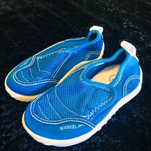 Blue Speedo water shoes